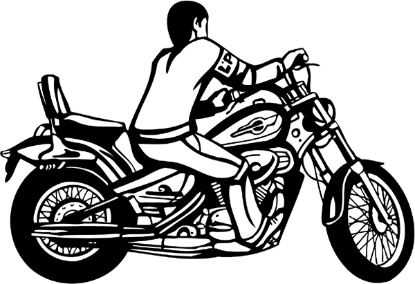 Thunder-Cycle and rider vinyl graphic decal. Personalize on line. thunder-cycle-tc_031