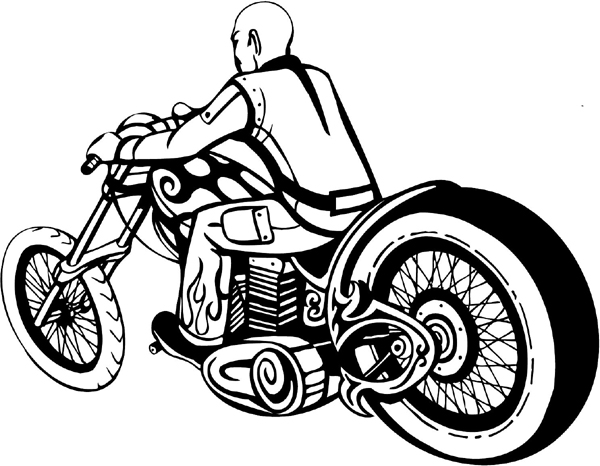 Thunder-Cycle with Bald Rider vinyl decal. Customize on line. thunder-cycle-tc_034
