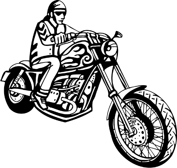 Thunder-cycle with flame striped gas tank vinyl decal. Personalize on line. thunder-cycle-tc_035