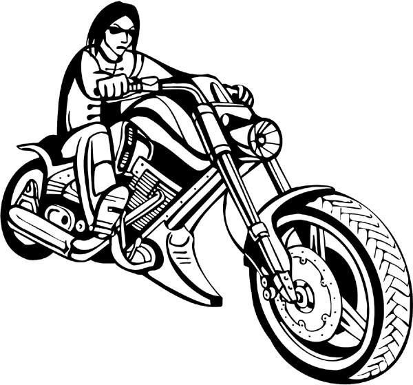 Thunder-Cycle with lady rider vinyl sticker. Personalize on line. thunder-cycle-tc_037