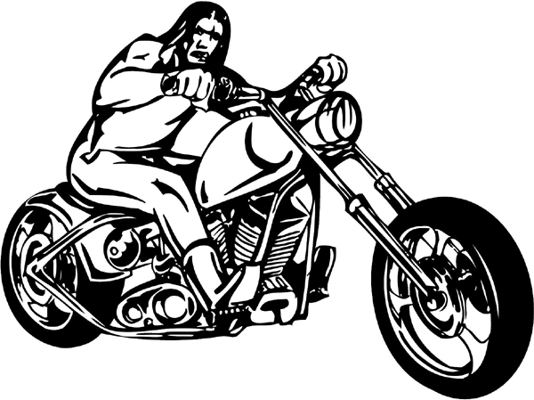 Thunder-Cycle Rider, no helmet, vinyl graphic decal personalized on line. thunder-cycle-tc_043