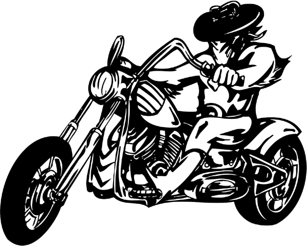 Thunder Cycle with cowboy rider vinyl decal. Customize on line.  thunder-cycle-tc_046