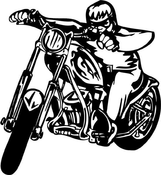Thunder-Cycle and rider graphic decal customized on line. thunder-cycle-tc_052