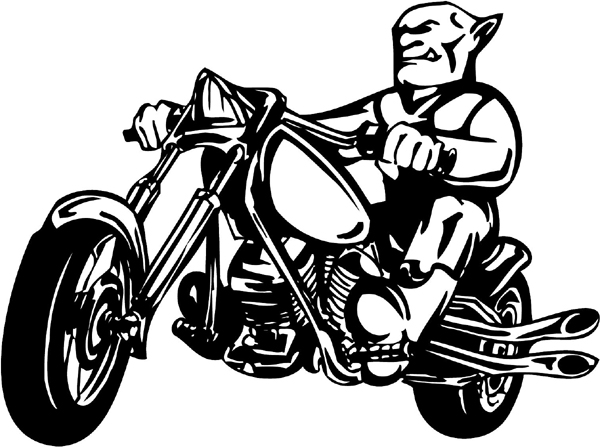 Thunder-Cycle with rider vinyl graphic decal customized on line. thunder-cycle-tc_066