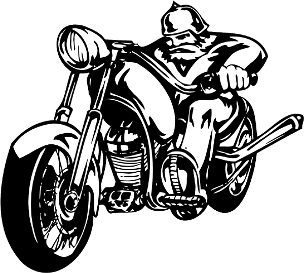 Thunder Cycle with bearded rider vinyl decal. Customize on line. thunder-cycle-tc_072