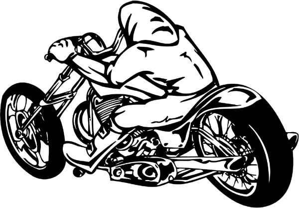 Thunder-Cycle and hooded rider vinyl graphic sticker. Customize on line. thunder-cycle-tc_076