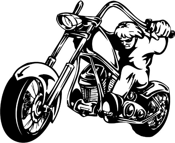 Wild Thunder-Cycle rider vinyl action decal. Customize on line. thunder-cycle-tc_084