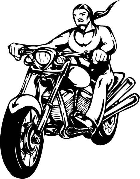 Thunder-Cycle and sneering rider vinyl action sticker. Customize on line. thunder-cycle-tc_088