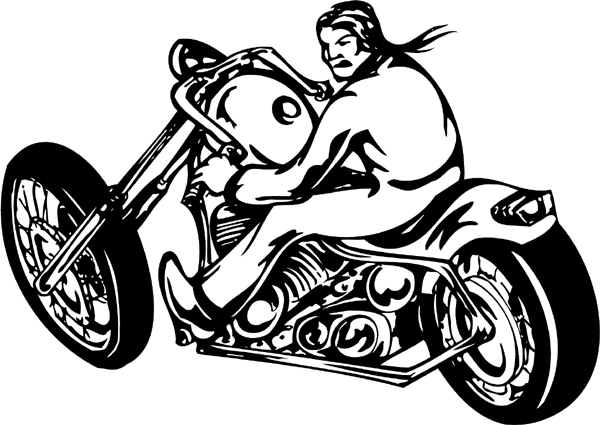 Cool Thunder-Cycle and Rider vinyl action sticker. Personalize on line. thunder-cycle-tc_090