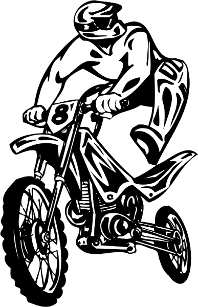 Thunder Cycle #8 with airborne rider vinyl decal. Customize on line. thunder-cycle-tc_091