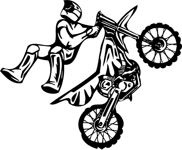 Thunder-Cycle trick rider vinyl action sports decal. Personalize on line. thunder-cycle-tc_098