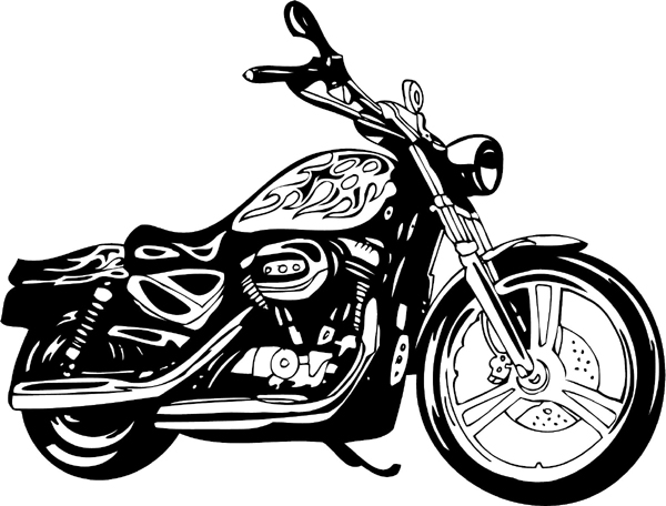 Thunder Cycle with flame trim vinyl decal. Customize on line. thunder-cycle-tc_109