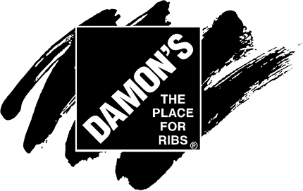 Damons The Place for Ribs Graphic Logo Decal