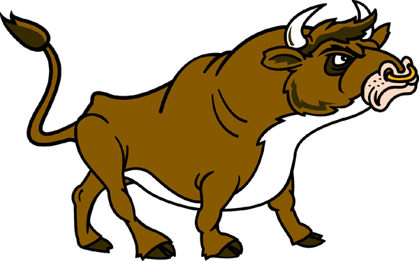 Bull mascot sports sticker. Make it personal!