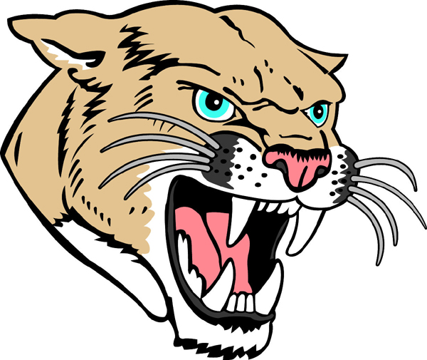 Cougar mascot full color sports sticker. Customize on line. Cougar Head 2