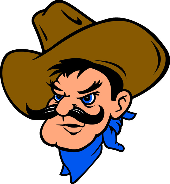 Cowboy 1 Head mascot team decal. Show school spirit!