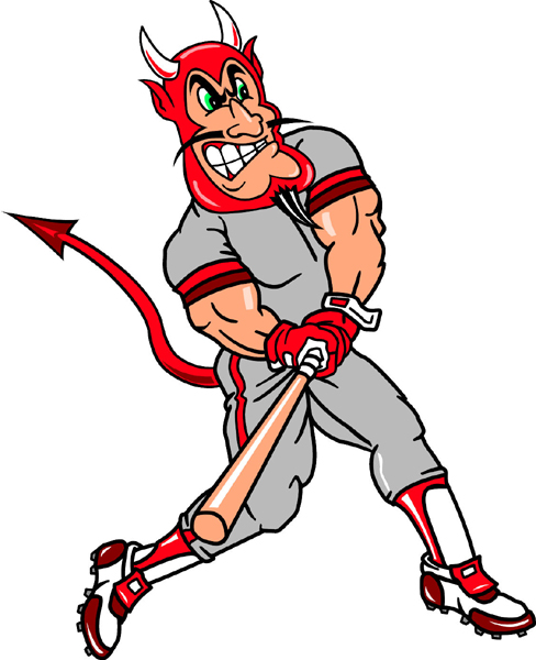 Devil mascot Baseball team decal. Personalize as you order. 