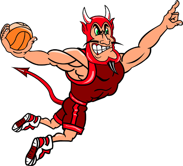 Devil Basketball mascot team sticker. Show your school pride! 