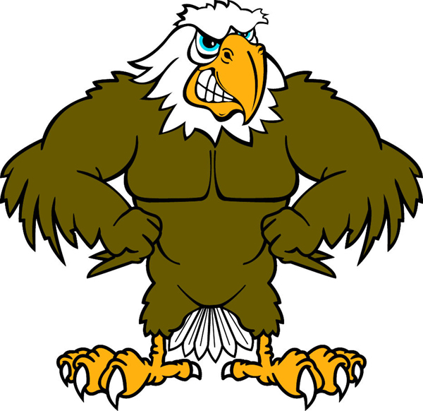 Eagle 1 mascot team sticker. Let your team spirit shine. 