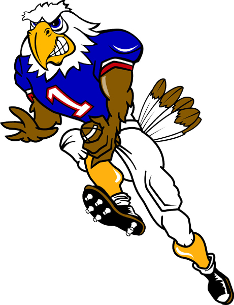 Eagle football player team mascot color vinyl sports sticker. Make it personal! Eagle Football