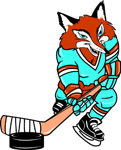 Fox Hockey mascot team sticker. Show team spirit! 