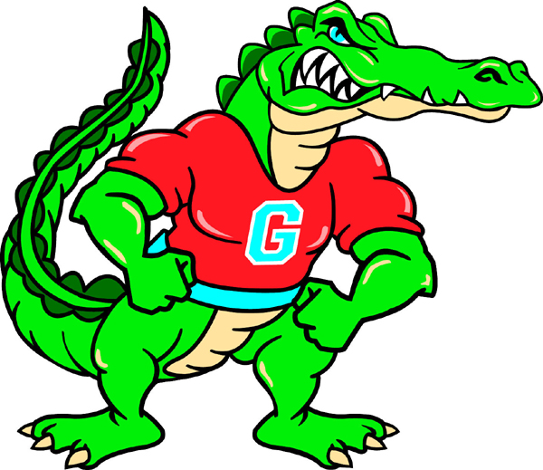 Gator team mascot full color vinyl sports sticker. Customize on line. Gator 3