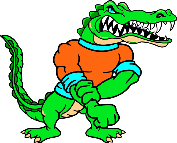 Gator team mascot  full color  vinyl sports sticker. Customize on line. Gator 4