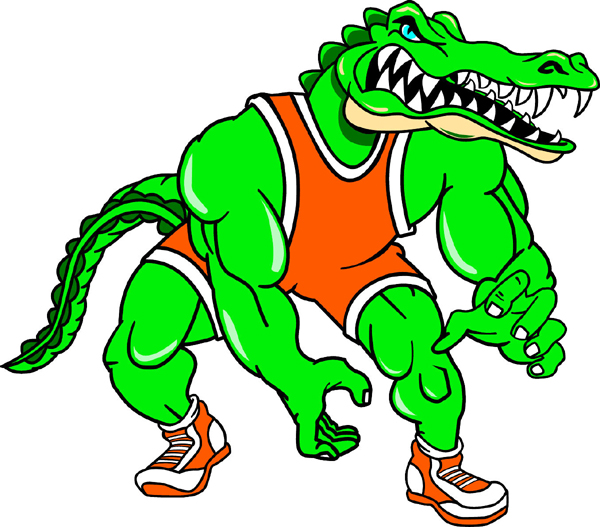 Gator wrestling team mascot color vinyl sports decal. Make it personal! Gator Wrestling