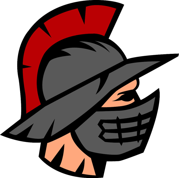 Gladiator team mascot full color vinyl sports decal. Customize on line. Gladiator 1