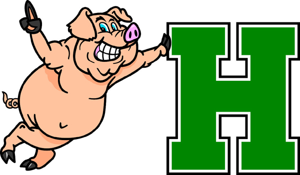 Hog 1 mascot sports decal. Make it yours today! 