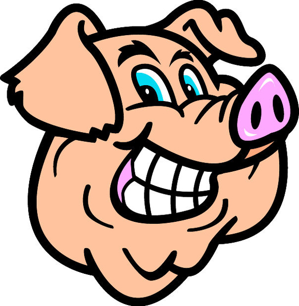 Hog head mascot full color vinyl sports sticker. Customize on line. Hog Head 1