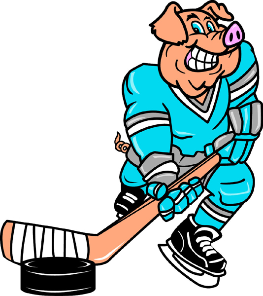 Hog Hockey mascot team sticker. Show your team pride!