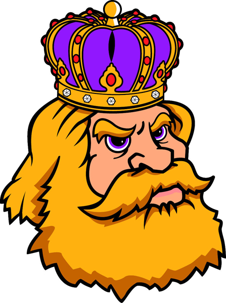 King team mascot color vinyl sports sticker. Make it yours as you order! King 1