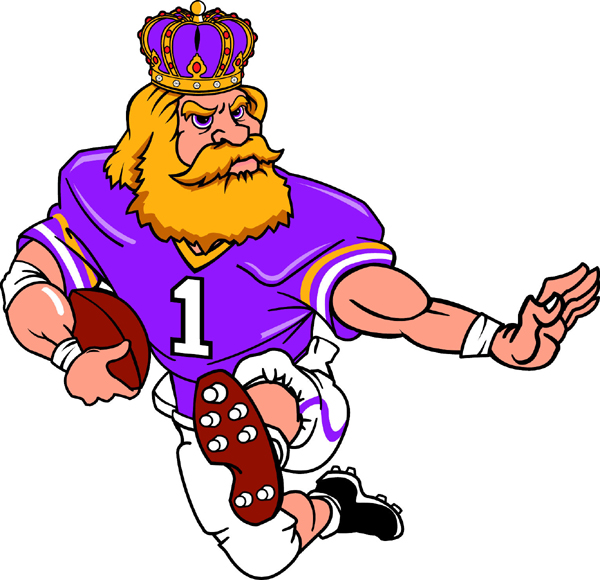 Kings football player team mascot color vinyl sports decal. Make it personal! Kings football