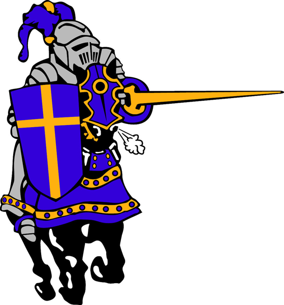 Knight team mascot full color vinyl sports decal. Customize on line. Knight 3