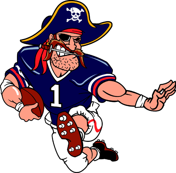Pirate Football mascot sports decal. Make it your own. 