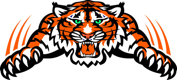 Tiger mascot vinyl sports decal. Make it yours! 