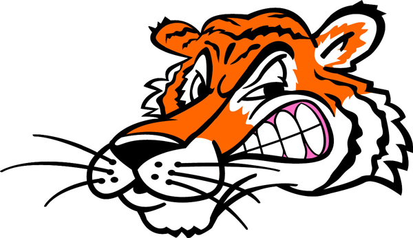 Tiger mascot vinyl sports decal. Make it yours! Tiger head 4