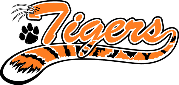 Tigers text mascot sports decal. Make it personal! 