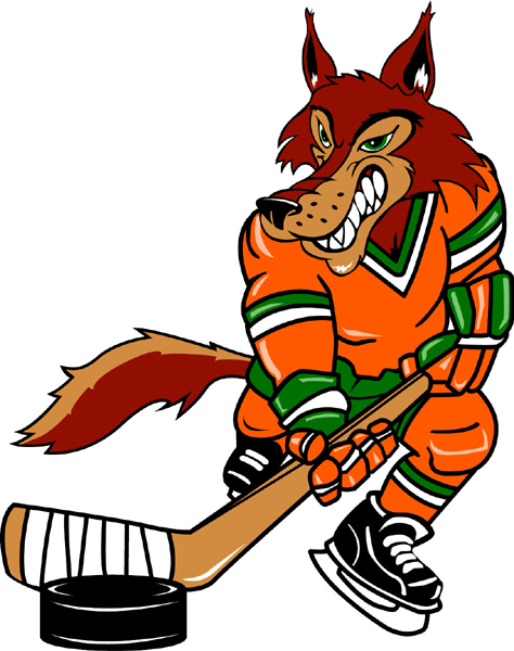 Wolf mascot Hockey team decal. Make it yours! 