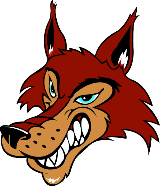 Wolf head team mascot color vinyl sports sticker. Customize on line. Wolf head 1