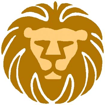 Lion mascot sports decal. Personalize on line. 2b16 lion mascot decal