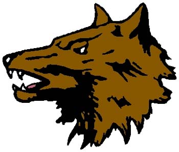 Wolf mascot sports sticker. Customize on line. 2c20 - wolf head