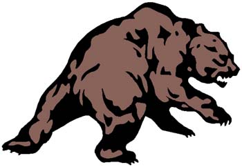 Bear mascot color sports decal. Personalize as you order. 2c5 - bear decal