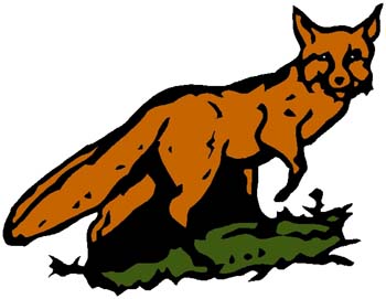 Fox mascot color sports sticker. Customize on line. 2c8 fox mascot