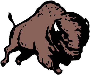 Buffalo mascot color sports sticker. Personalize on line. 2d5 buffalo mascot decal graphics