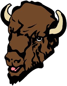 Buffalo mascot sports decal. Personalize on line. 2d7 buffalo head decal