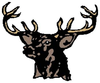 Stag mascot sports sticker. Personalize on line. 2e3 deer head