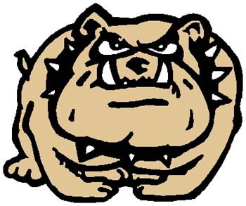 Bulldog mascot color sports decal. Personalize as you order. 2f16 bull dawg decal