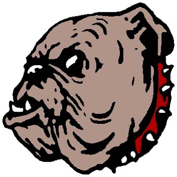 Bulldog mascot sports decal. Personalize as you order. 2f18 bull dog graphic decal